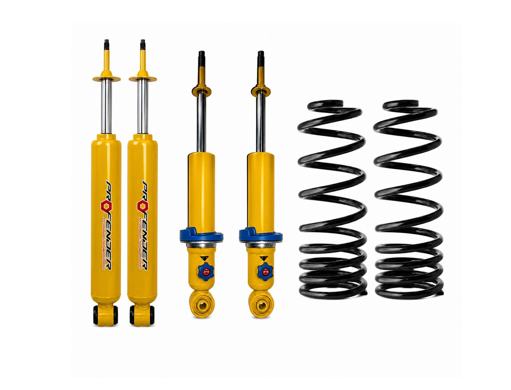 #2. KIT (4) AJUSTABLE 35 MM PRADO 90 SERIES/RUNNER 3RD + (2) RESORTES TRASEROS/DELANTEROS EIBACH